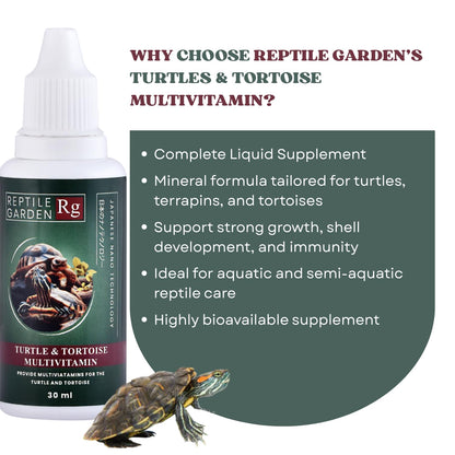 Reptile Garden Turtle & Tortoise Multivitamin Supplement | Complete Liquid Supplement for Growth, Immunity & Vitality (30 ml)