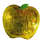 Wall Mount 9-inch Yellow Apple Shape Fish Bowl – Without Stand | Modern Aquarium for Home, Office & Café Décor | Space Saving Design | Elegant Fish Tank & Plant Terrarium | Compact Design