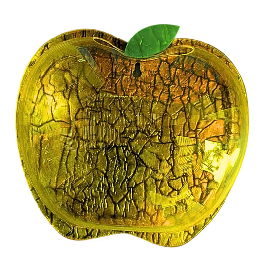 Wall Mount 15-inch Yellow Apple Shape Fish Bowl – Without Stand | Modern Aquarium for Home, Office & Café Décor | Space Saving Design | Elegant Fish Tank & Plant Terrarium | Compact Design