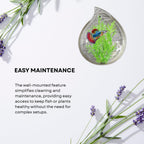 Wall Mount 12-inch White Drop Shape Fish Bowl – Decorative Hanging Aquarium (Without Stand) | Space Saving Design | Compact Aquarium for Betta, Guppies & Plants