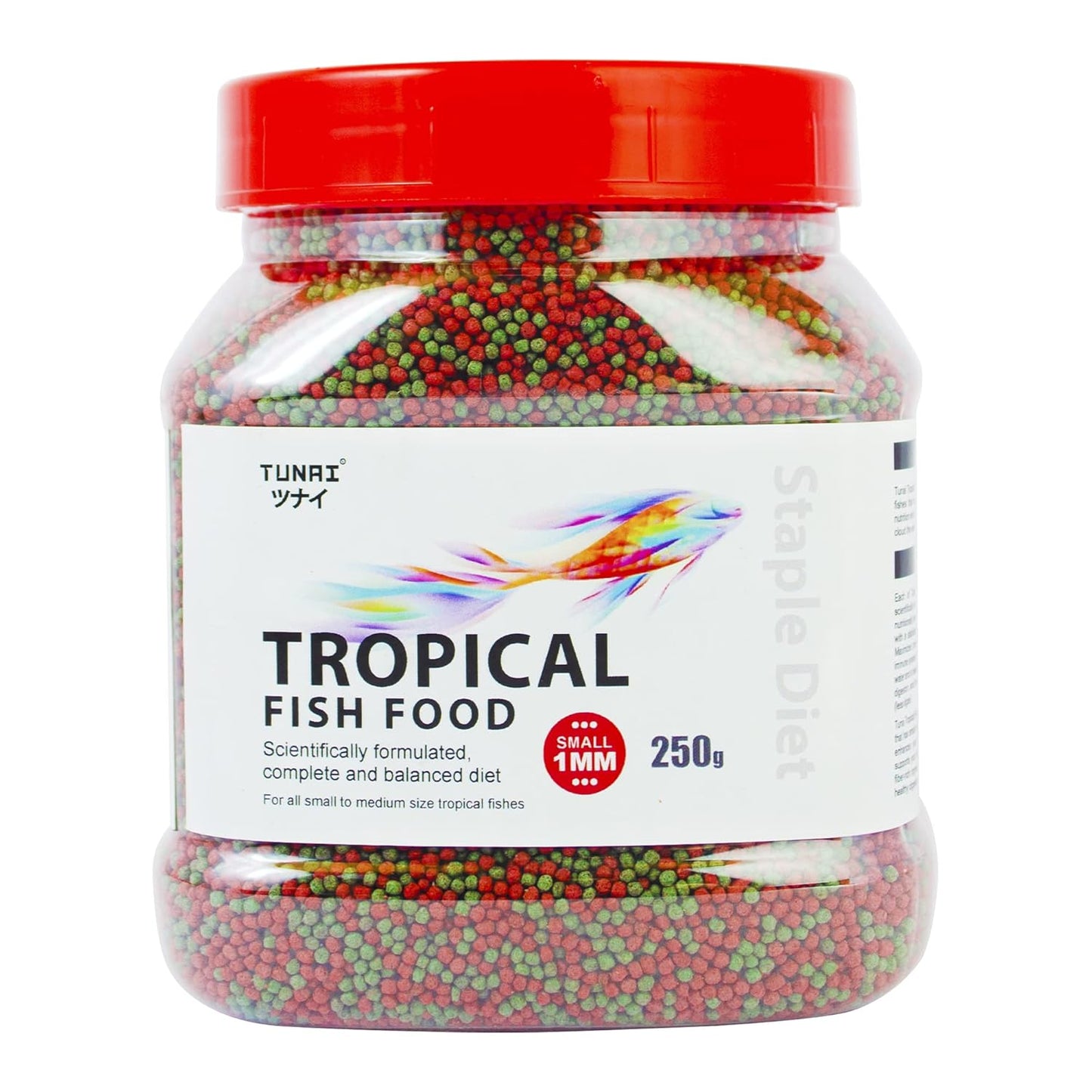 Tunai Tropical Fish Food for Aquarium with 26% Protein |1.2 mm Pellets, 250g|Perfect for Adult Small & Medium Fish