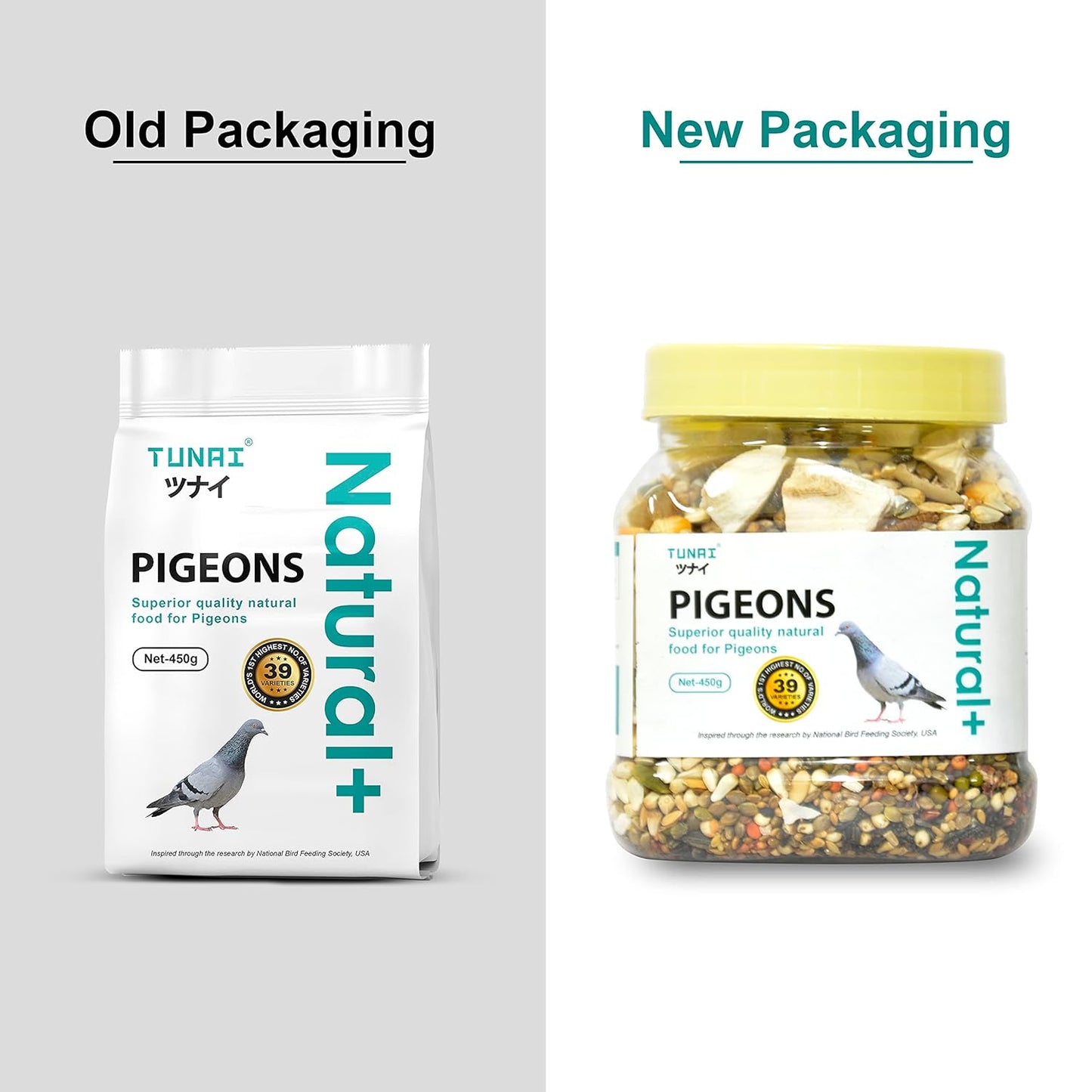 TUNAI Bird Food | Premium Bird Feed 450G With 39 Of Mixed Bird Seeds For Young, Adult Pigeons And Best Treat For All Wild Birds, 1 Count