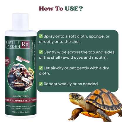 Reptile Garden Turtle & Tortoise Shell Cleaner | Aloe Vera Infused Reptile Shell Care Spray (200 ml + 30 ml)