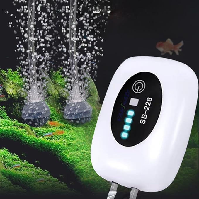 S0B0 SB-228 Air Pump for Aquarium Fish Tank |AC/DC Auto Convert Pump for Aquarium | Output: 2 x 3L/min