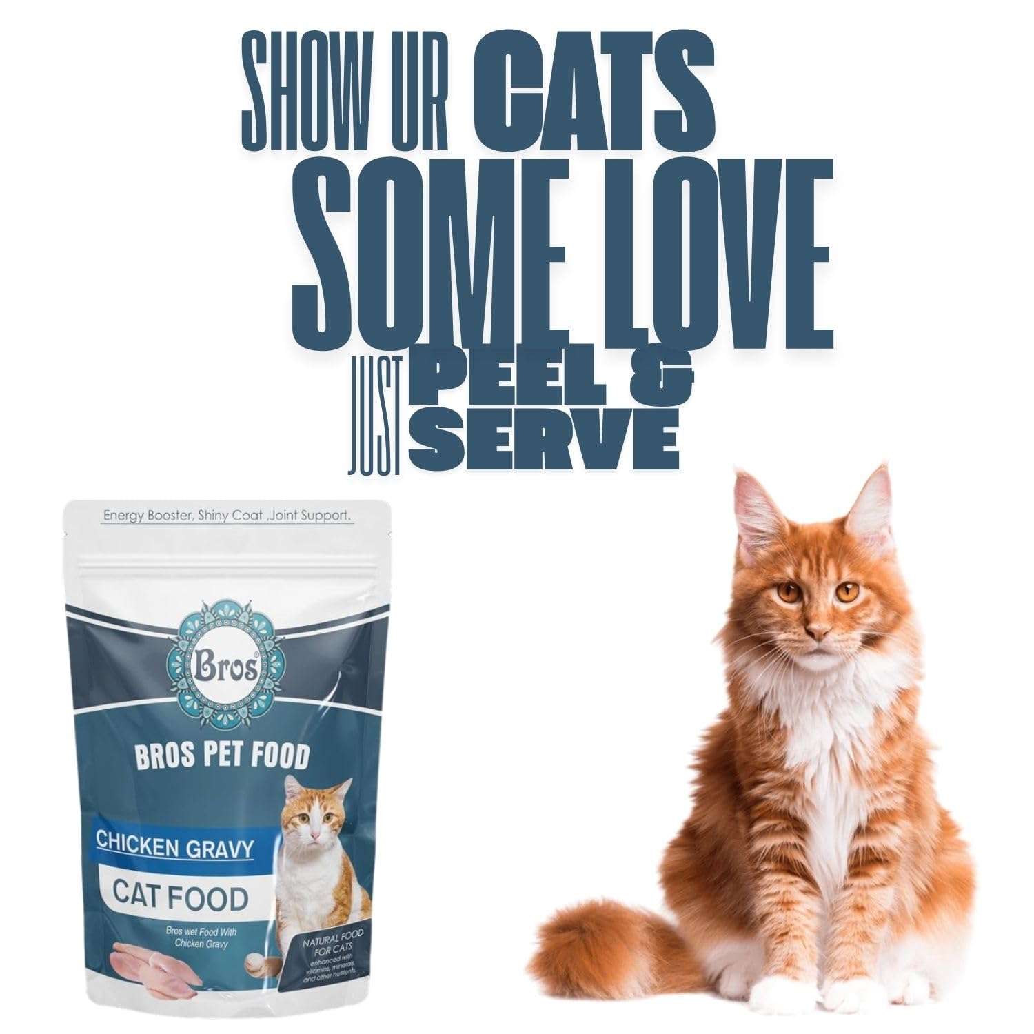 SF+ Bros Pet Cat Food Wet Gravy | Pack of 12 | Natural Food for Cats | Enhanced with Vitamins, Minerals and Other Nutrients (80gms, Chicken)