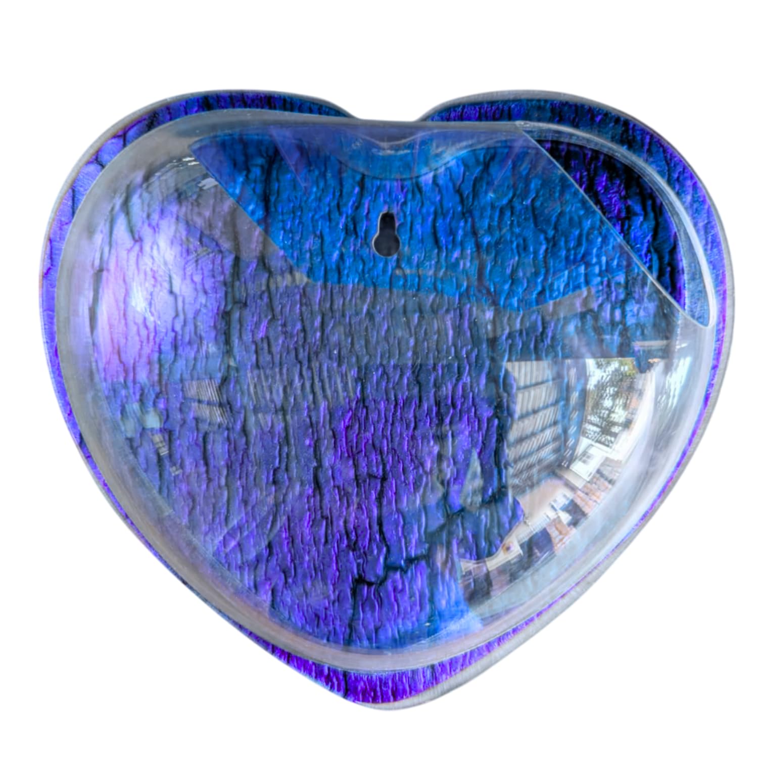 Wall Mount 12-inch Blue Heart Shape Fish Bowl – Without Stand | Modern Aquarium for Home, Office & Café Décor | Space Saving Design | Elegant Fish Tank & Plant Terrarium | Compact Design
