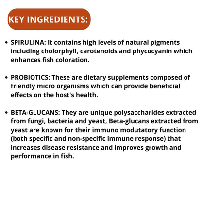 TUNAI Optimum 3In1 Super Premium Fish Formula with 12% Spirulina (Original from Store,Small Pellets,400 G (400 G,12% Spirulina)
