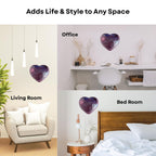 Wall Mount 9-inch Wine Heart Shape Fish Bowl – Without Stand | Modern Aquarium for Home, Office & Café Décor | Space Saving Design | Elegant Fish Tank & Plant Terrarium | Compact Design