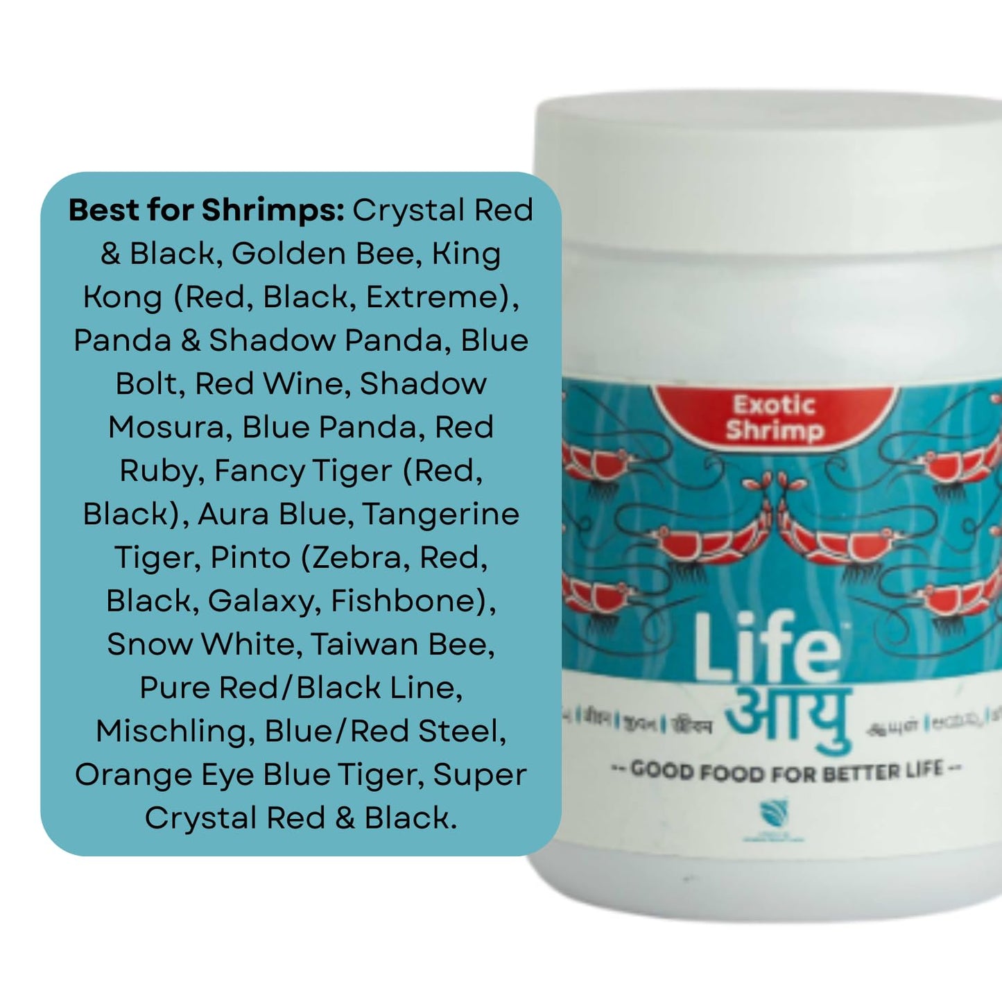 Life AAYU Shrimp Exotic Food | Ayurvedic Handmade Feed for Crystal Red & Caridina Shrimp | Boosts Breeding, Molting & Immunity | (30 GMS, Exotic)