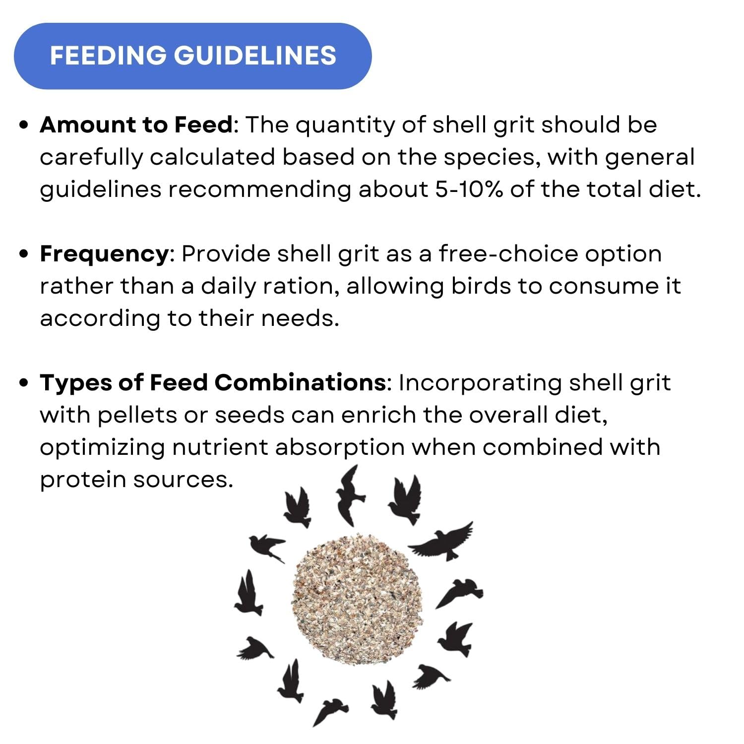 SF+ Calci-min Natural Shell Grit Bird Supplement | Rich Calcium Source for Birds' (1 Kg)