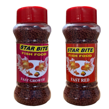 SF+ Star Bite Fast Growth + Star Bite Fast Red Fish Food | Combo Pack (60gms, Fast Growth and Fast Red)