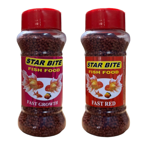 SF+ Star Bite Fast Growth + Star Bite Fast Red Fish Food | Combo Pack (60gms, Fast Growth and Fast Red)