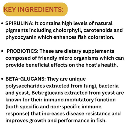 Optimum Fish Food Super Premium 3in1 6% Spirulina Fish Food for Gold Fish, Koi, Cichlids & Other Carps and Pond Fish Varities, 400g | Original Import from TUNAI Store