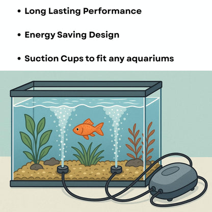 S0B0 SB-648 Air Pump for Aquarium Fish Tank | Energy Saving Design | Low Noise and Big F.Max | Single Outlet | Power: 5W | F.Max: 2 x 4L/min | Original from Tunai Store