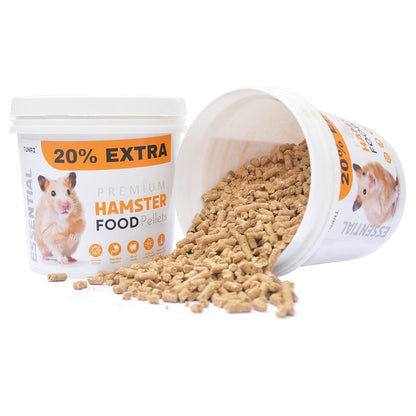 Tunai Hamster Food |500g+20% Extra| Fortified with DHA Omega 3&6 and Vitamins, Cane Molasses, Sun Curated Alfalfa Meal, Flax Seeds and Ground Rice, Oats