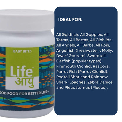 Life AAYU Baby Bites Fish Food | Superfood for Fry & Baby Fish Growth | (30 GMS)