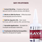 The Scape Right Series MAYA Instant Hardscape Glue | Specially Designed for Aquascaping Enthusiasts (50 gms)