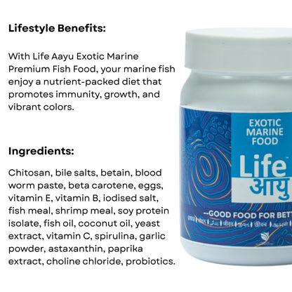 Life AAYU Marine Fish Food | Nutrient-Packed Diet | (70 GMS, Exotic)