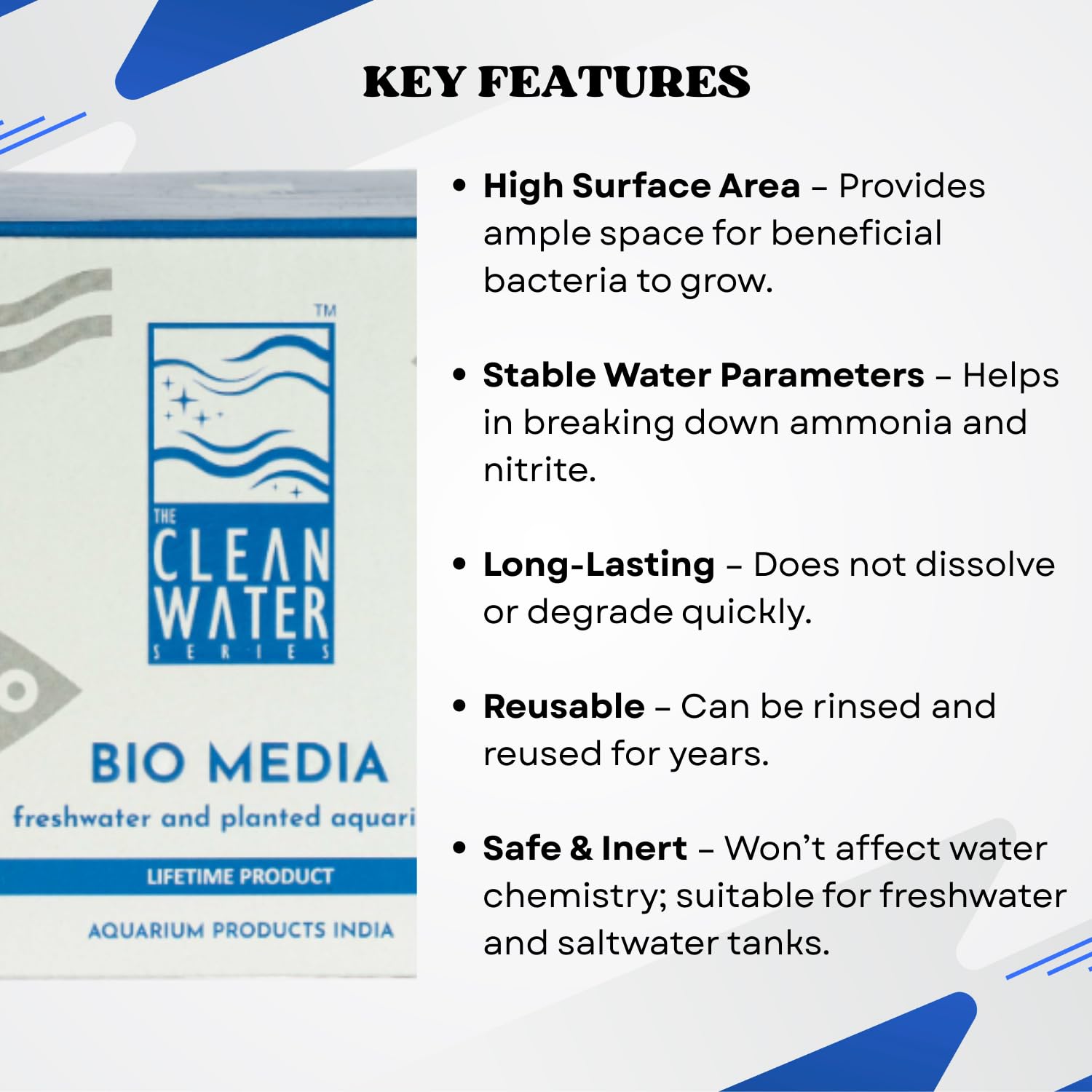 The Clean Water Series BIO Media for Aquarium | Designed for Recreating The Water Purification System (500gms/1Ltr)