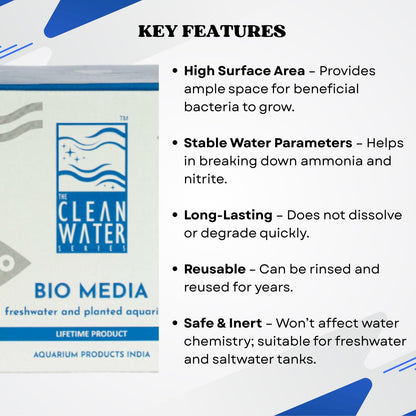 The Clean Water Series BIO Media for Aquarium | Designed for Recreating The Water Purification System (500gms/1Ltr)