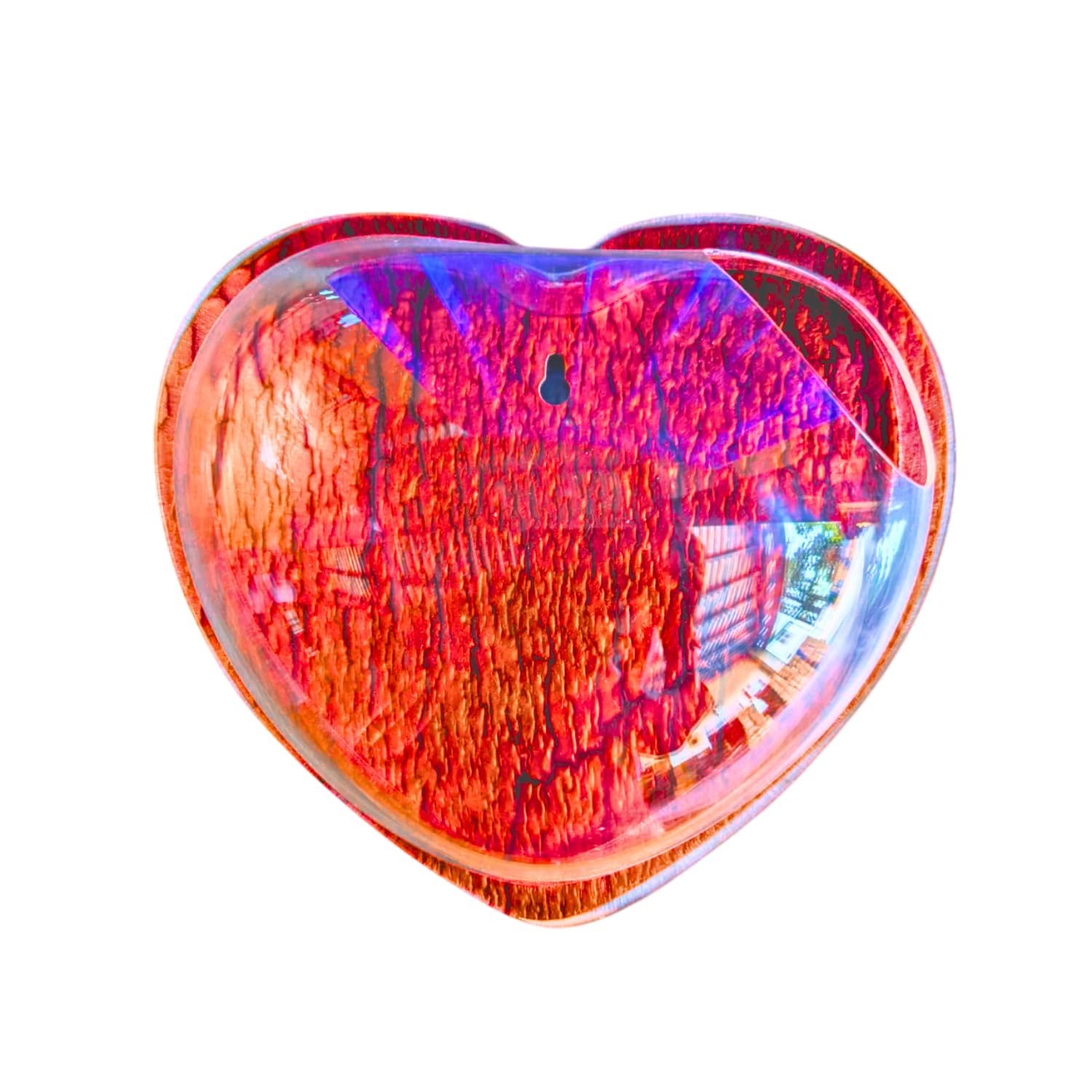 Wall Mount 12-inch Red Heart Shape Fish Bowl – Without Stand | Modern Aquarium for Home, Office & Café Décor | Space Saving Design | Elegant Fish Tank & Plant Terrarium | Compact Design