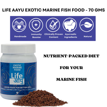 Life AAYU Marine Fish Food | Nutrient-Packed Diet | (70 GMS, Exotic)
