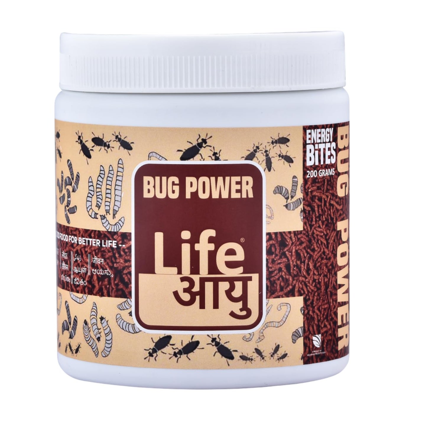 Life AAYU Bug Power Fish Food | Insect Based Ayurvedic Pellets | Suitable for All Freshwater and Marine Fish | (200 GMS)
