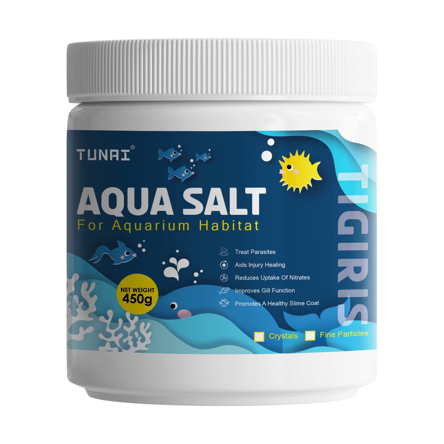 Tunai Aquarium Salt for Fresh Water Fish Tank | Crystal Salt, 450g