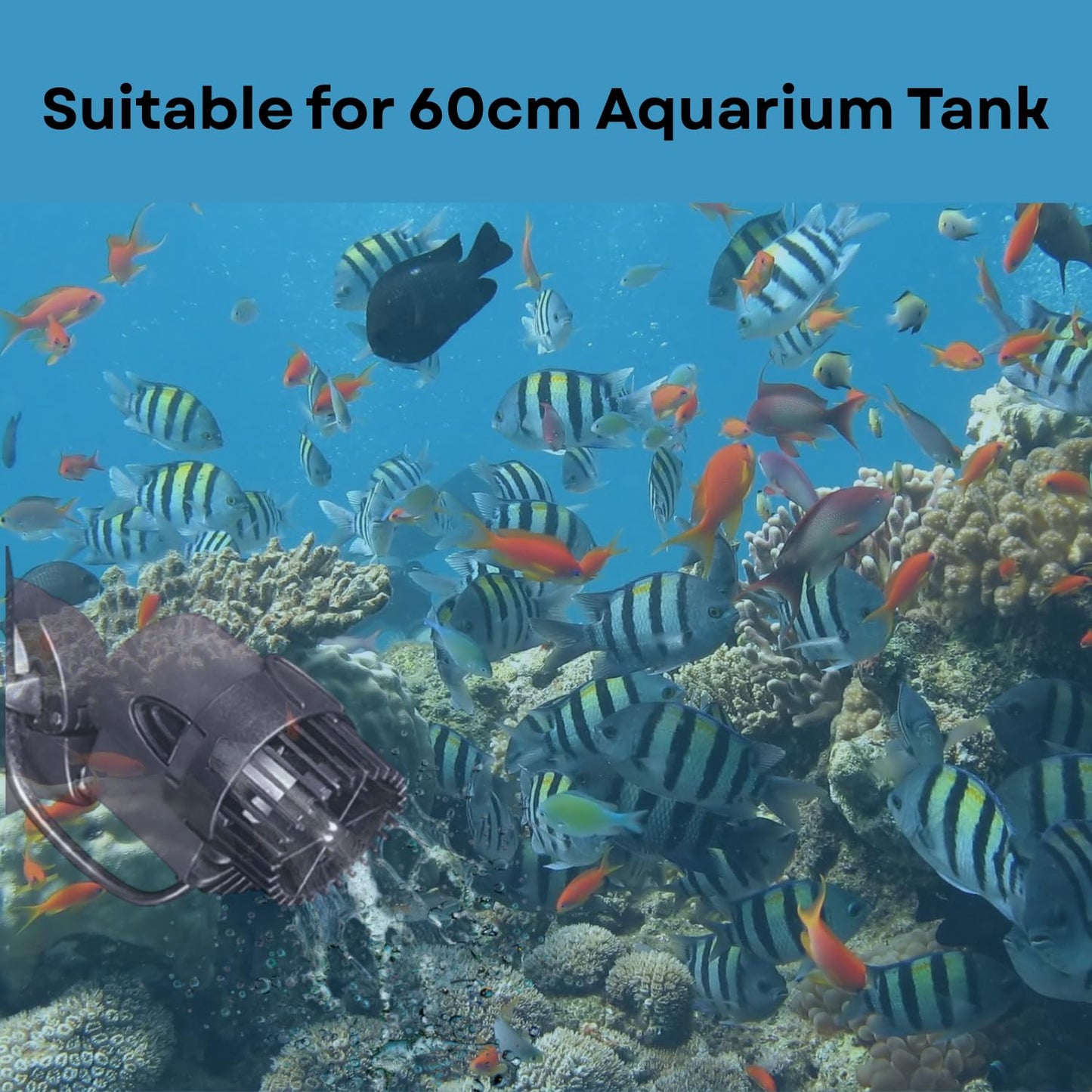 S0B0 WP-50M Super Wave Maker for Aquarium Fish Tank | Ideal Water Circulator | Multi-Angle Adjustable | Fully Submersible | Power: 3W | F.Max: 3000L/H | (Original from Tunai Store)