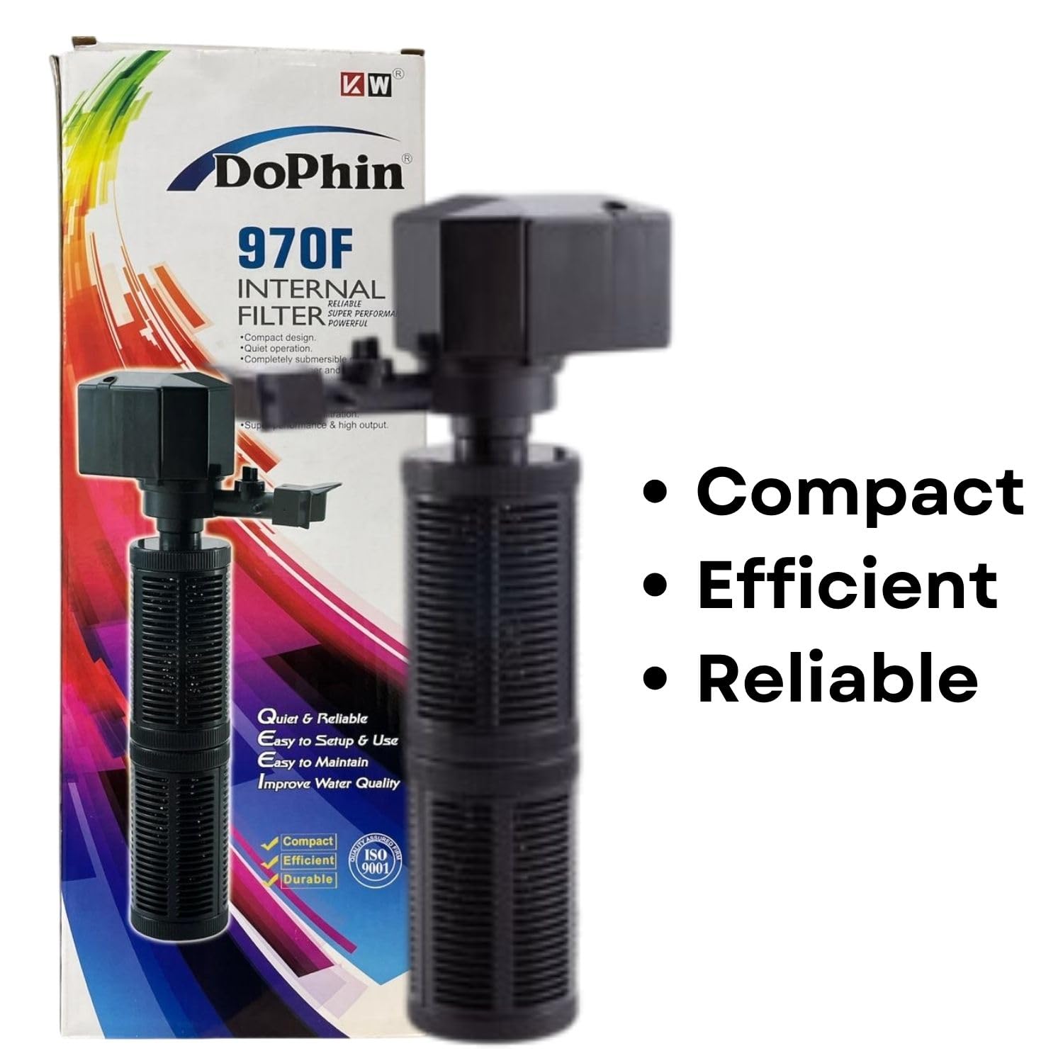 Dophin 970F Internal Filter for Aquarium Fish Tank | Completely Submersible Motor | Output: 1400/1500 L/H | Suitable for Fish Tank Size 180L | (Original from Tunai Store)