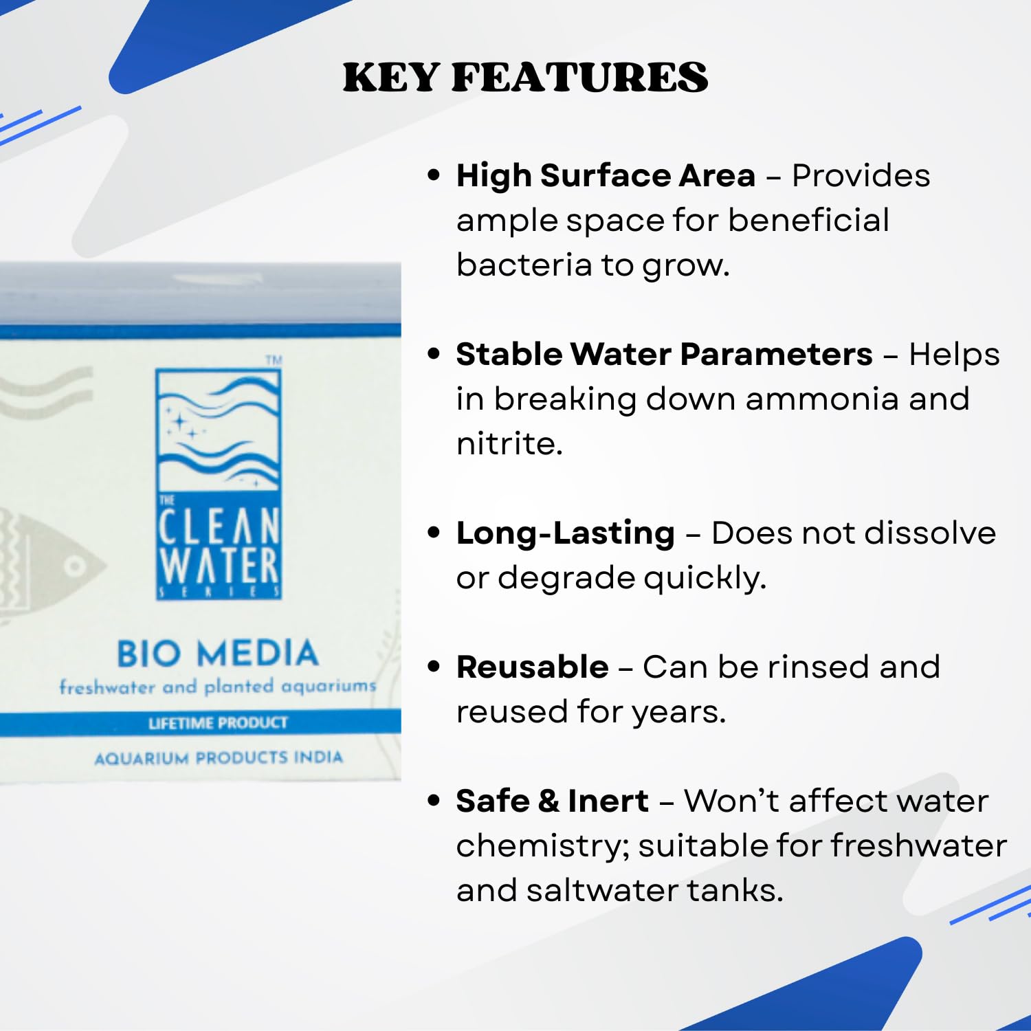 The Clean Water Series BIO Media for Aquarium | Designed for Recreating The Water Purification System (250gms/500ml)