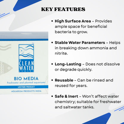 The Clean Water Series BIO Media for Aquarium | Designed for Recreating The Water Purification System (250gms/500ml)