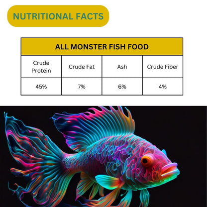 SF+ XING All Fish Monster Fish Food Fish Meal for All Adult Fishes | Originally from TUNAI Store (110gms, Pellets)