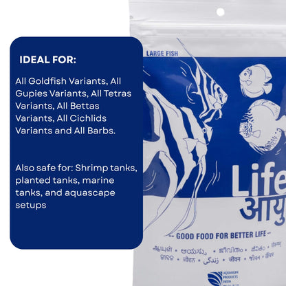 Life AAYU Neutral Fish Food | Ayurvedic Daily Diet for All Fish Sizes | Fresh from 7pets Store (Large, 100gms)