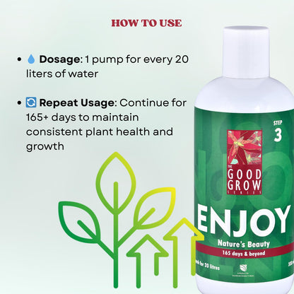 The Good Grow Series Enjoy | Boost Plant Growth & Immunity | Boosts Overall Health and Vitality of Aquarium Plants (300 ml)