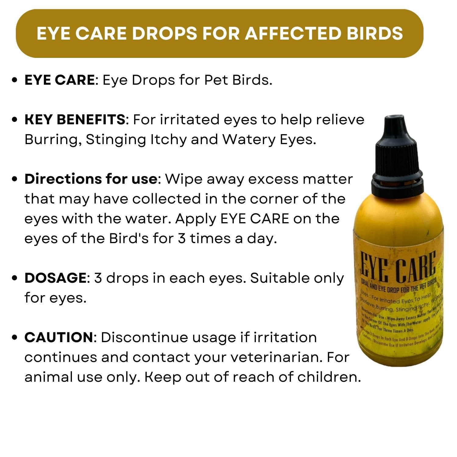 SF+ Pet Birds Eye Care and Anti Pox Health Supplements | Combo of 2 (50ml Each) | Original from TUNAI Store