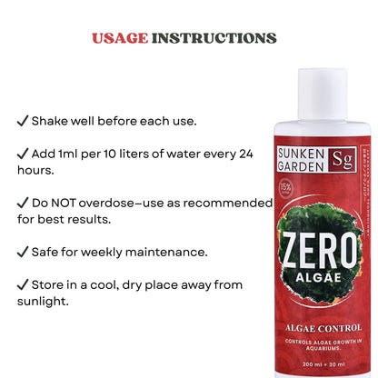 Sunken Garden Zero Algae | Algae Control Solution (200 ml + 30 ml)