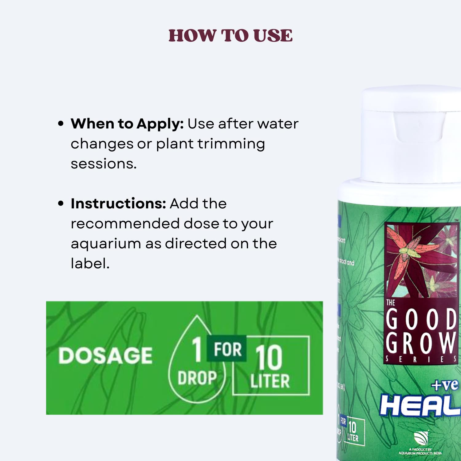The Good Grow Series HEAL +ve | Boost Plant Recovery | Aquarium Plant Enzyme Supplement (50 ml)