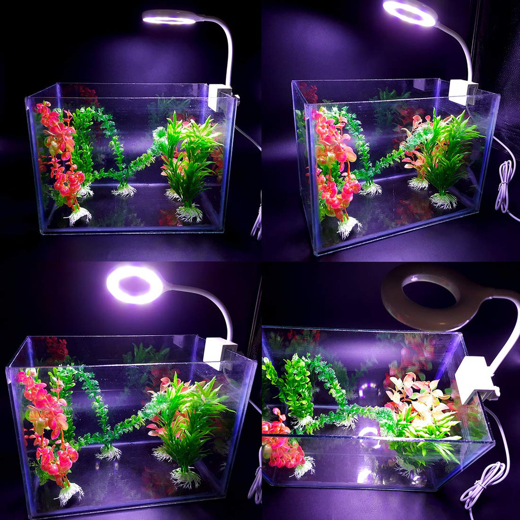 Rs Electrical Aquarium Fish Bowl Clip On Clamp Led Light Lamp For Small Fish Tanks Super Bright Blue White Led - 6.4W Energy Saving By Visual Arrest, Pack of 1