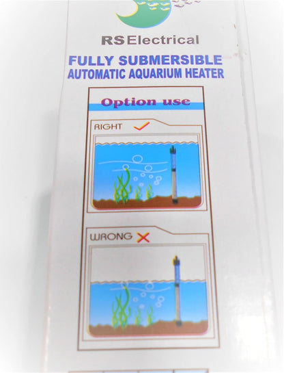 RS Electrical Fully Automatic 50 Watts High Glass Aquarium Heater with Standby Light Indicator and auto on/Off Facility Imported