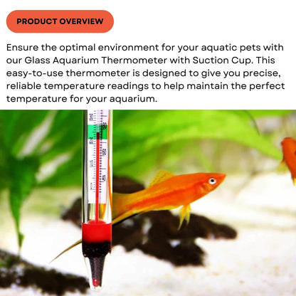 Dophin TH-002 Glass Thermometer | Easy Accurate Readings | Maintains Biological Balance | Suction Cup Attached | (Original from Tunai Store) (TH-002)