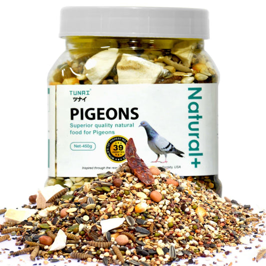 TUNAI Bird Food | Premium Bird Feed 450G With 39 Of Mixed Bird Seeds For Young, Adult Pigeons And Best Treat For All Wild Birds, 1 Count