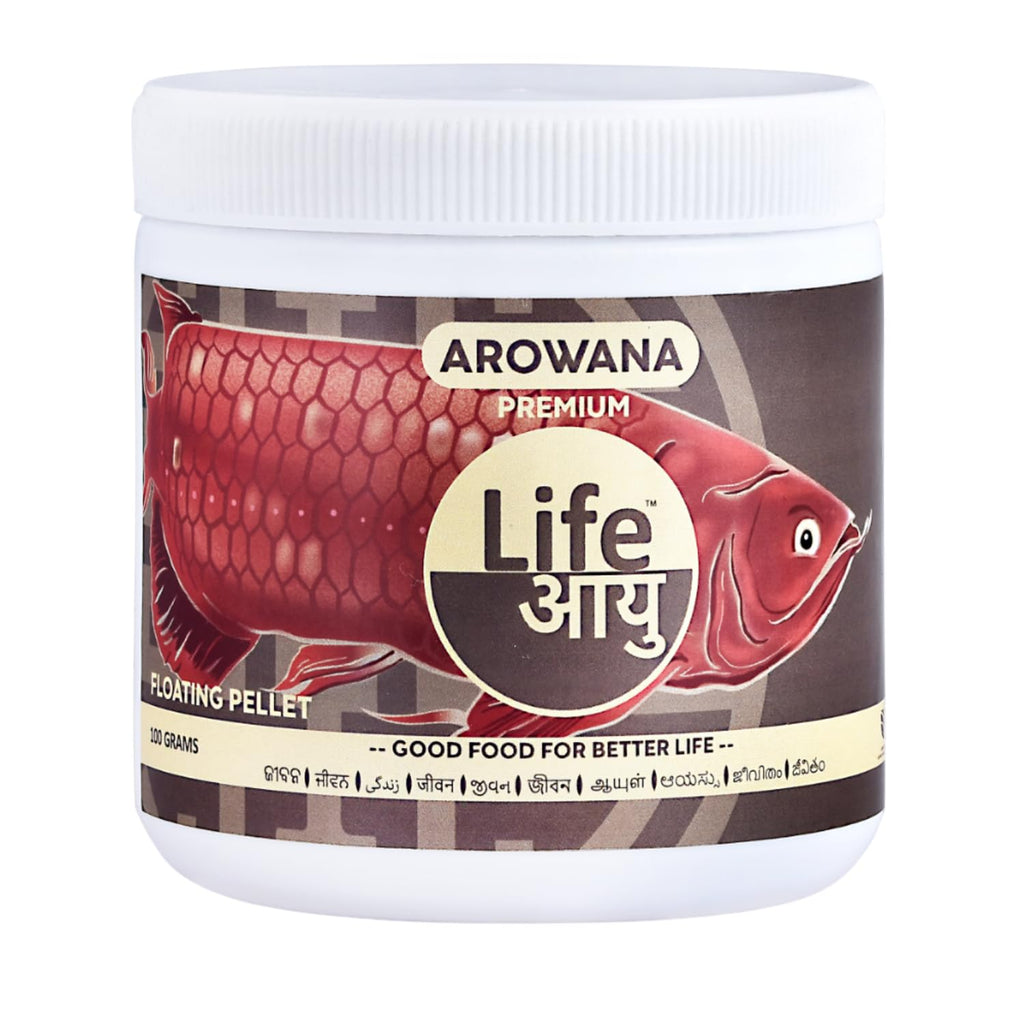 Life AAYU Arowana Premium Aquarium Fish Food | Handmade Ayurvedic Diet for Asian Arowanas | Color Boost, Muscle Growth & Immunity (450 GMS)