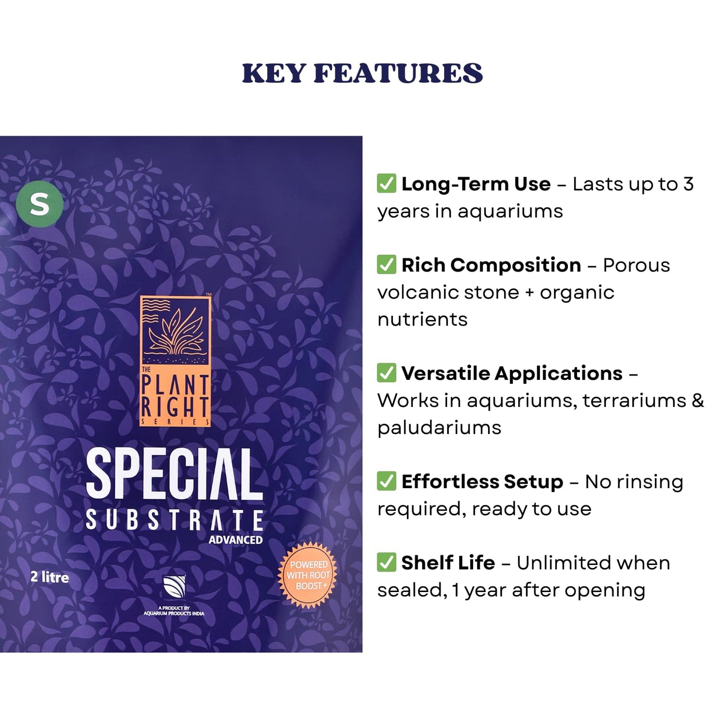 The Plant Right Series Special Substrate | Vibrant Aquatic Plants | The Ultimate Solution for Aquascaping Enthusiasts (2 L - Small)