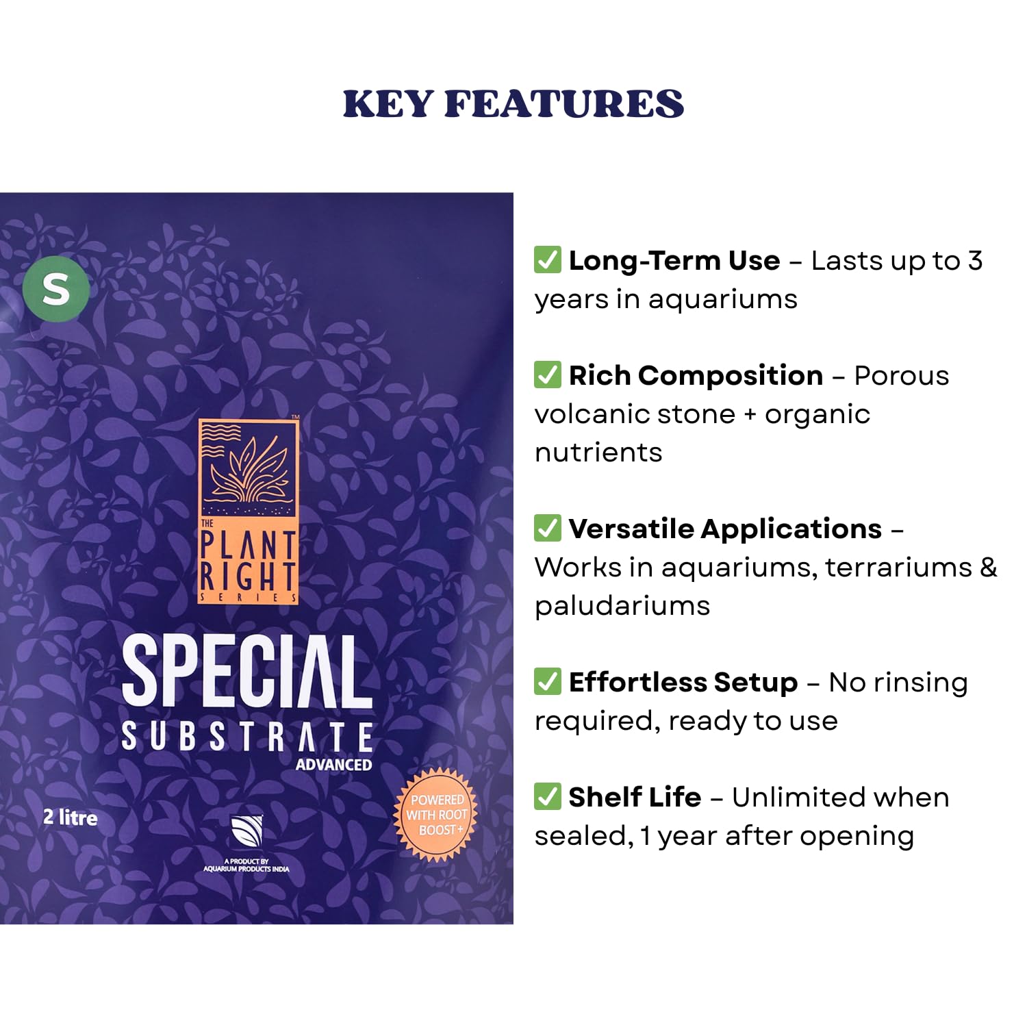 The Plant Right Series Special Substrate | Vibrant Aquatic Plants | The Ultimate Solution for Aquascaping Enthusiasts (2 L - Small)