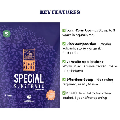 The Plant Right Series Special Substrate | Vibrant Aquatic Plants | The Ultimate Solution for Aquascaping Enthusiasts (2 L - Small)