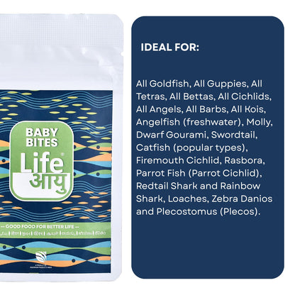 Life AAYU Baby Bites Fish Food | Superfood for Fry & Baby Fish Growth | (15 GMS)