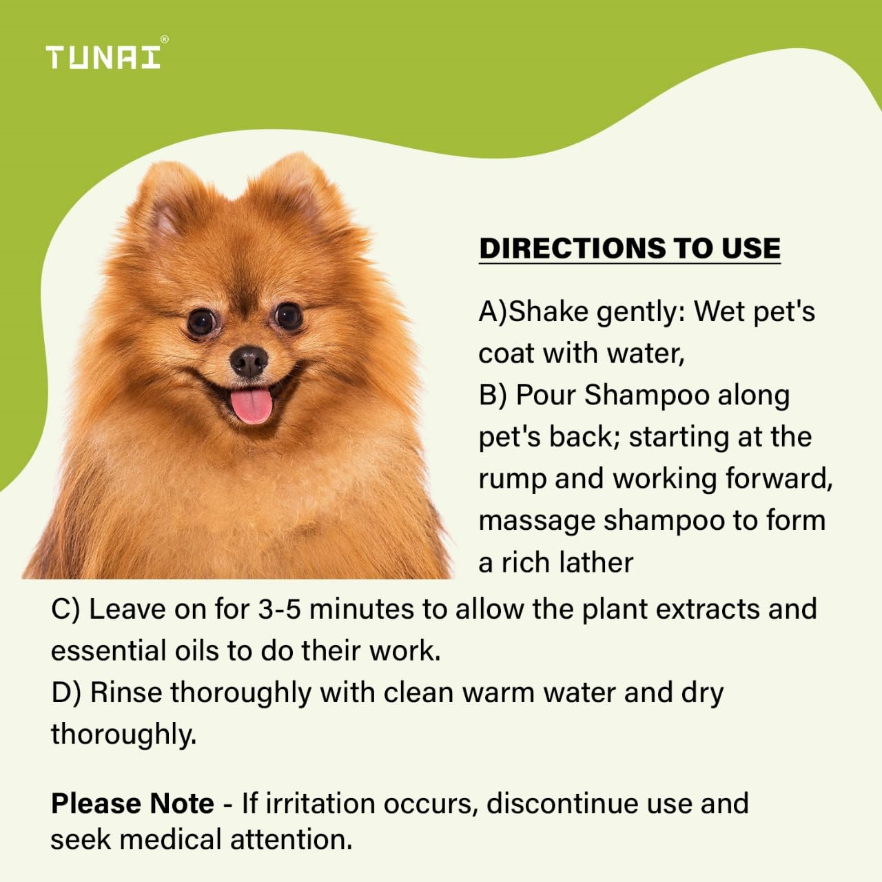 TUNAI 2in1 Purpose Shampoo & Conditioner for All Dog Breeds (Aloe Vera - 500ml)