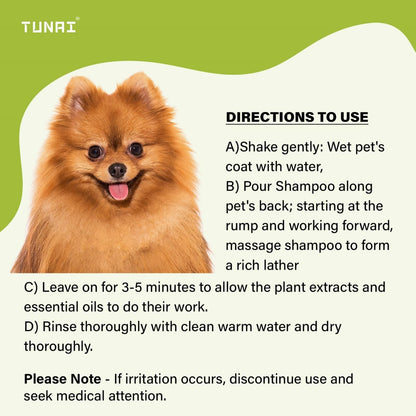 TUNAI 2in1 Purpose Shampoo & Conditioner for All Dog Breeds (Aloe Vera - 500ml)