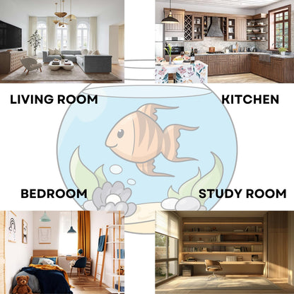 TUNAI 6-Inch Glass Fish Bowl with Neck Collar, Suitable for Small Fish, Plants | Optimum Fish Tank Choice for Office & Home Decor